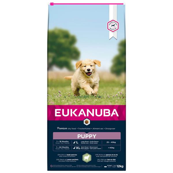 Eukanuba Puppy m. lam og ris | Stor og ekstra stor hund 12kg